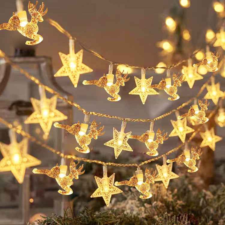 LED Elk Snowflake Lights