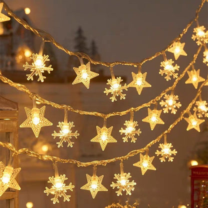 LED Elk Snowflake Lights