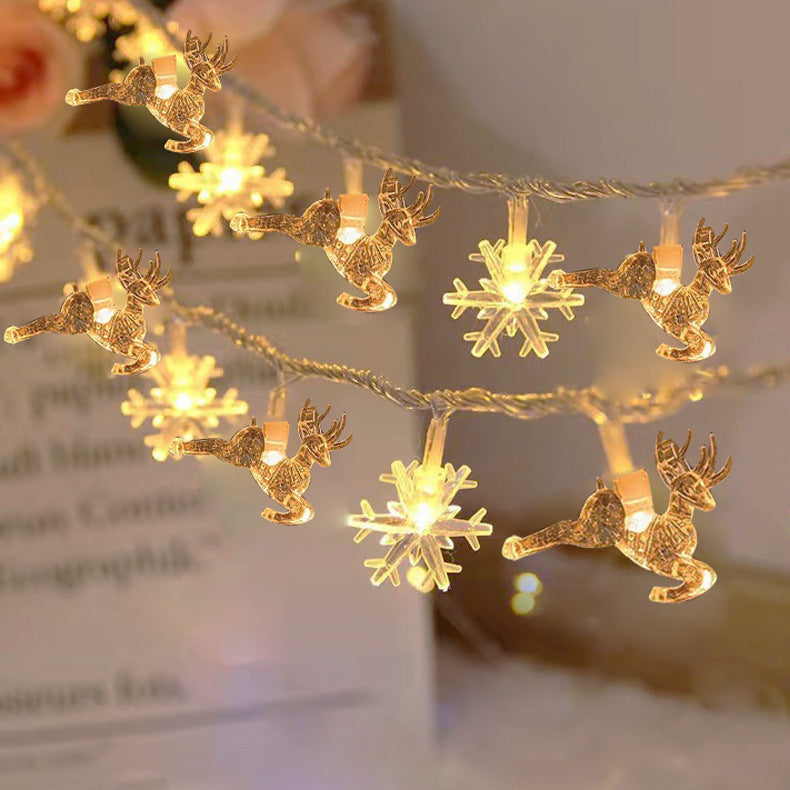 LED Elk Snowflake Lights