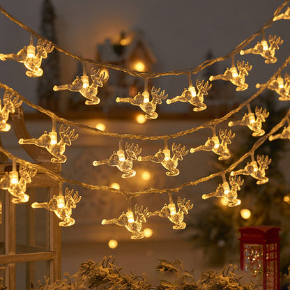 LED Elk Snowflake Lights