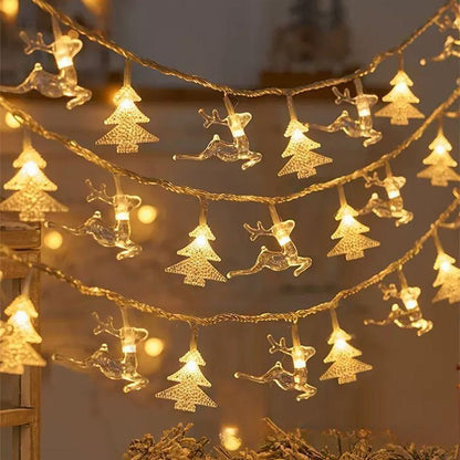 LED Elk Snowflake Lights